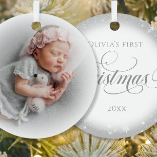 Foto Silver White Ornament Aus Metall