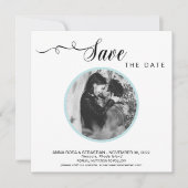 *~* FOTO Simple Aqua Blue Wedding Save the Date (Vorderseite)