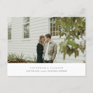 Foto Simple Elegante Hochzeit Save the Date Postkarte