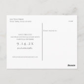 Foto Simple Elegante Hochzeit Save the Date Postkarte (Rückseite)