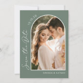 Foto Simple Elegantsage Grüne Hochzeit Save The Date (Vorderseite)