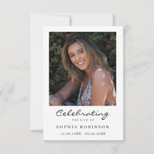 Foto Simple Modern Funeral Memorial Sympathy Card