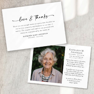 Foto Simple Script Funeral Dankeskarte