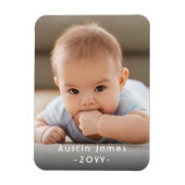 Foto & Simple White Text Unique Modern Keepsake Magnet (Vertikal)