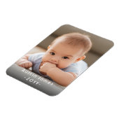 Foto & Simple White Text Unique Modern Keepsake Magnet (Linke Seite)