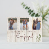 Foto Simple Wood Rustic Moderne Verlobung Save The Date (Stehend Vorderseite)