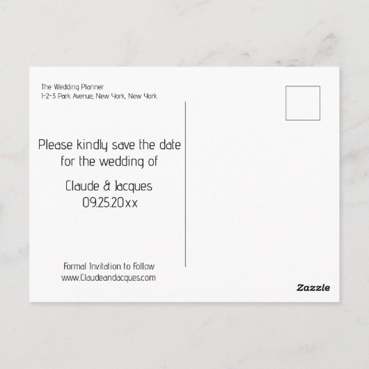 Foto Simplistic Eucalyptus Save the Date Postkarte (Rückseite)