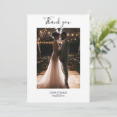 Foto Simplistic Eucalyptus Wedding Dankeschön-Kart Einladung (Stehend Vorderseite)