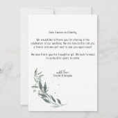 Foto Simplistic Eucalyptus Wedding Dankeschön-Kart Einladung (Rückseite)
