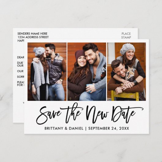 Foto "Skript 3" Rette Neues Datum Postkarte (Vorne/Hinten)