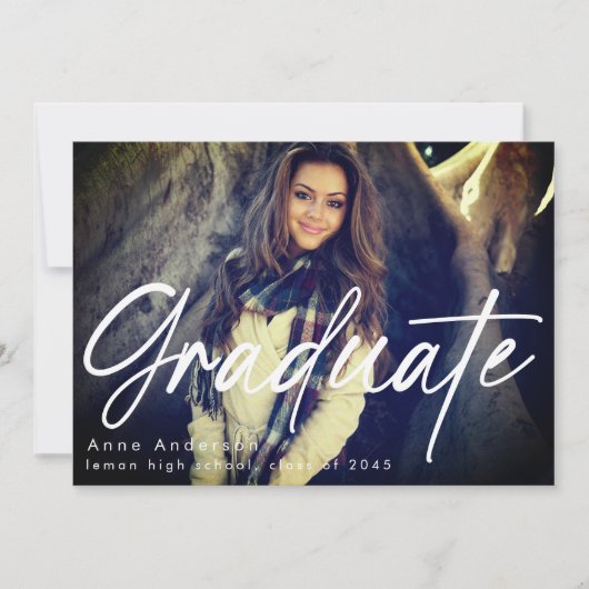 Foto-Skript Benutzerdefinierter Abschluss Grad Ankündigung (Vorderseite)