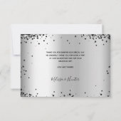 Foto-Skript für Hochzeitssilber-Glitzer Dankeskarte (Rückseite)