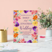 Foto-Skript für Wildblumen in bemalten Gärten Acrylschild (Hochzeit)