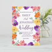 Foto-Skript für Wildblumen in bemalten Gärten Einladung (Stehend Vorderseite)