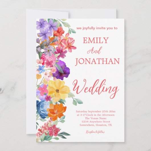 Foto-Skript für Wildblumen in bemalten Gärten Einladung (Vorderseite)