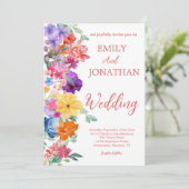 Foto-Skript für Wildblumen in bemalten Gärten Einladung (Stehend Vorderseite)