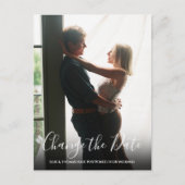 Foto Skript Hochzeit ändern Datum verschoben Postkarte (Vorderseite)