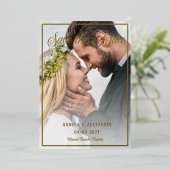 Foto-Skript Save the Date Folieneinladung (Stehend vorne)