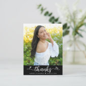 Foto-Skriptherzen für Black Abschluss Vielen Dank Postkarte (Stehend Vorderseite)