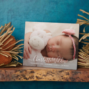 Foto Skriptname Overlay Geburtsankündigung Fotoplatte