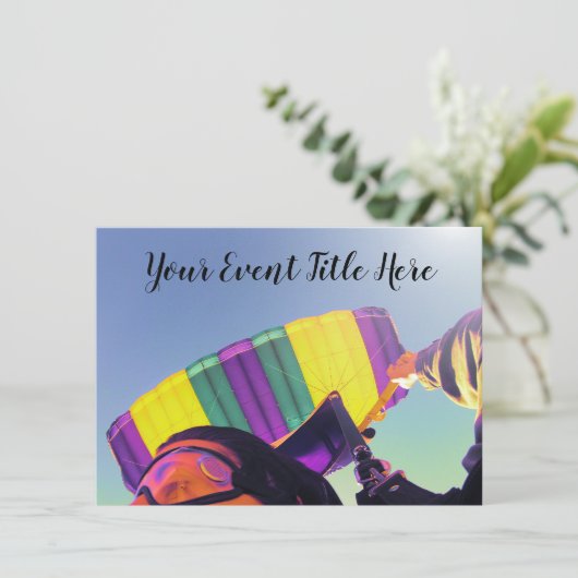 Foto-Skydiver Einladung (Stehend Vorderseite)