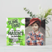 Foto Slime Party Geburtstag Einladung (Stehend Vorderseite)