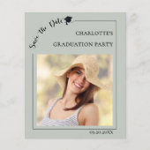 Foto Smaragdgrün Abschluss Save the Date Flyer (Vorne)