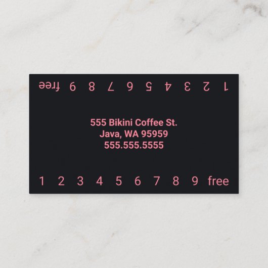 Foto Smile Bikini Coffee Drive-Thru Treuekarte (Rückseite)