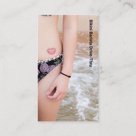 Foto Smile Bikini Coffee Drive-Thru Treuekarte (Vorderseite)