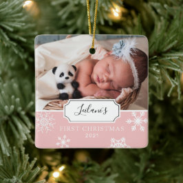Foto Snow Baby Pink Keramikornament