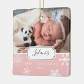 Foto Snow Baby Pink Keramikornament (Links)