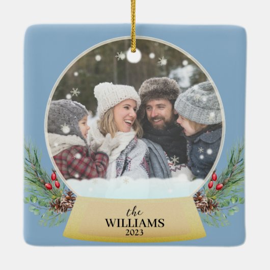 Foto Snow Globe Ornament (Rückseite)