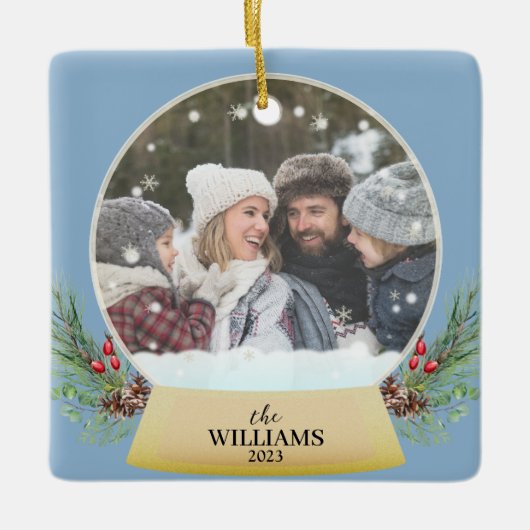 Foto Snow Globe Ornament (Vorderseite)