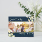 Foto Snowflake Hochzeit Danke Karte (Stehend Vorderseite)