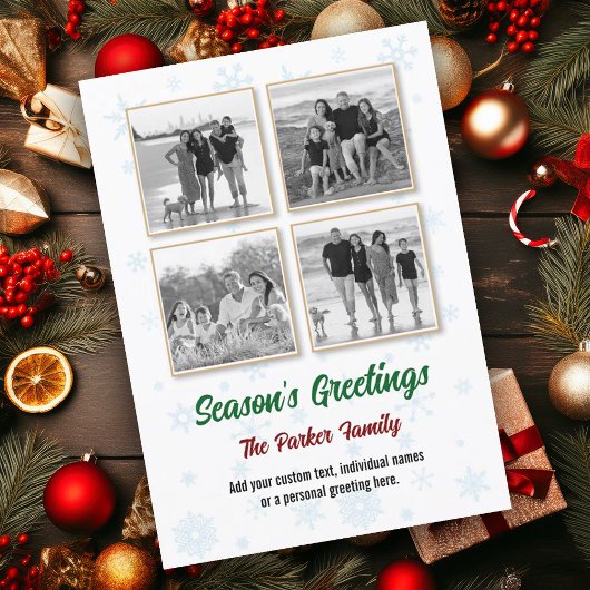 Foto Snowflake Instagram Collage Weihnachtskarte Feiertagskarte