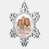 Foto Snowflake Weihnachtsschmuck Schneeflocken Zinn-Ornament (Rechts)