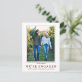 FOTO Snowflake Winterankündigung Verlobung Postkarte (Stehend Vorderseite)