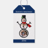 Foto Snowman Weihnachtsvorlage Geschenkanhänger (Vorderseite)