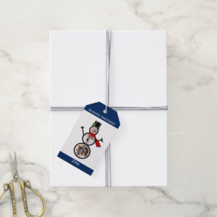 Foto Snowman Weihnachtsvorlage Geschenkanhänger