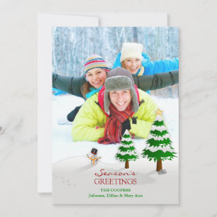 Foto Snowman Wintercard für die Weihnachtsfeier Feiertagskarte