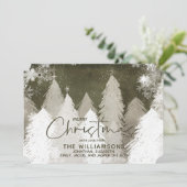 Foto Snowy Forest Snowflakes Neutrale Weihnachten (Stehend Vorderseite)