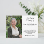 Foto Sober Beerdigung Dankeschön Karte (Stehend Vorderseite)