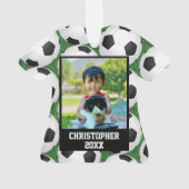 Foto Soccer Ball Shirt Name/Teamkids Ornament (Rückseite)