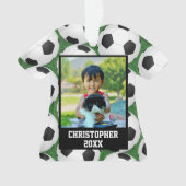 Foto Soccer Ball Shirt Name/Teamkids Ornament (Vorderseite)