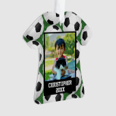 Foto Soccer Ball Shirt Name/Teamkids Ornament (Vorderseite)