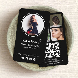 Foto Social Media Black Visitenkarte