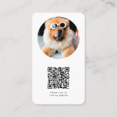 Foto Social Media Qr-Code für Schwarz-Weiß-Haustie Visitenkarte (Rückseite)