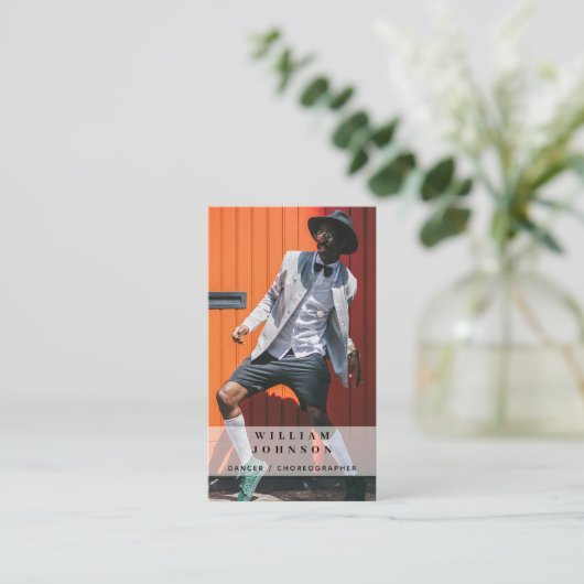 Foto Social Media QR-Code für Tänzer Visitenkarte (Stehend Vorderseite)