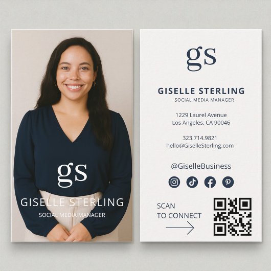 Foto Social Media QR-Code Visitenkarte