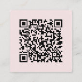 Foto Social Media | Rosa Glitzer | QR-Code Quadratische Visitenkarte (Rückseite)